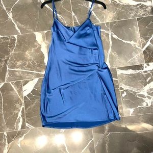 Blue Mini Slip Dress